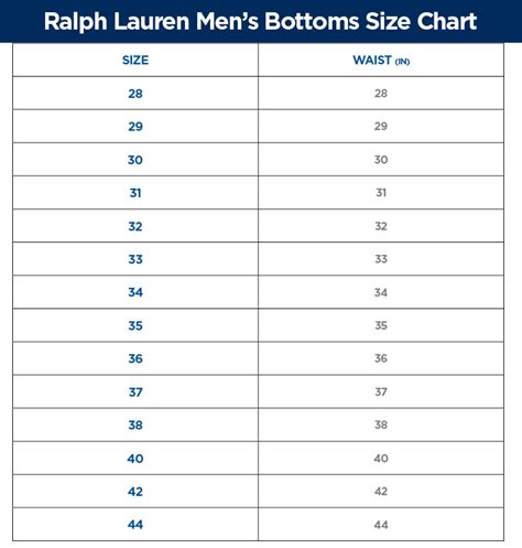 ralph lauren shoe size chart